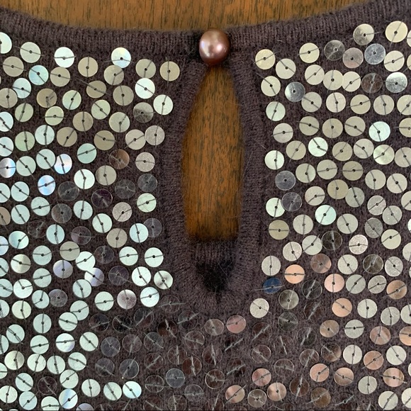 Vintage 90’s Sequined Wool/Angora Sweater/Vest, Sz SP - Picture 9 of 11